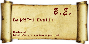 Bajári Evelin névjegykártya